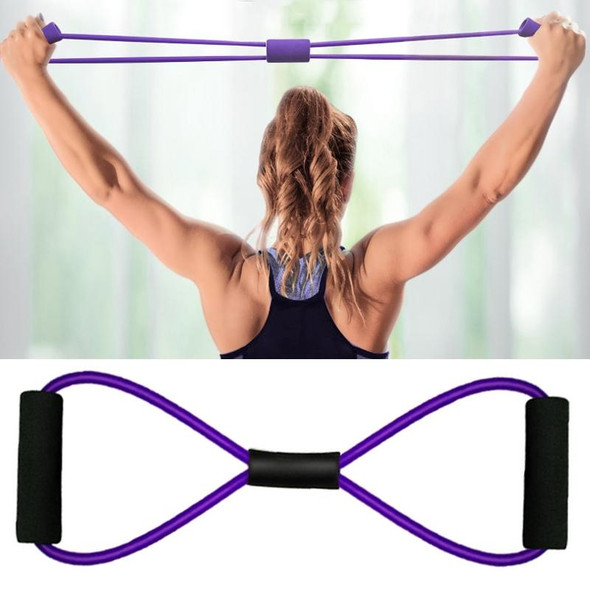 10 PCS Yoga Supplies 8-Word Tension Rope Tier Force Training To Make Chest Tube(Monochrome Purple )