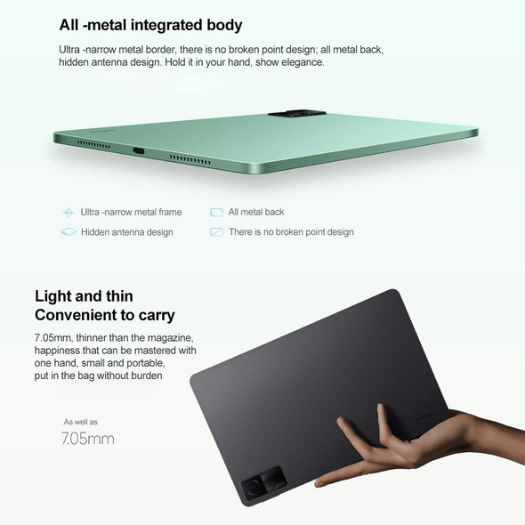 Xiaomi Redmi Pad, 10.6 inch, 4GB+128GB, MIUI Pad 13 OS MediaTek Helio G99 Octa Core up to 2.2GHz, 8000mAh Battery, Support BT WiFi, Not Support Google Play(Silver)