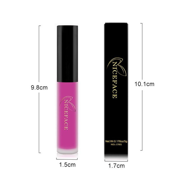 Lip Gloss Nude Matte Liquid Lipstick Waterproof  Long Lasting Moisturizing Lip Makeup Cosmetics(01)