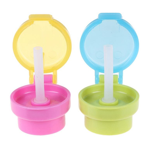 2pcs CJ07205 Baby Straw Lids Portable Drinking Straw Lids for Children(Pink)
