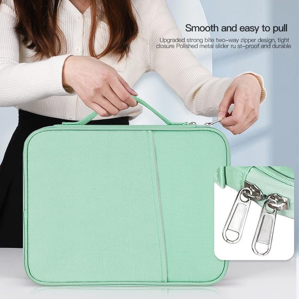 For 9.7-11 inch Laptop Portable Cloth Texture Leatherette Bag(Blue)