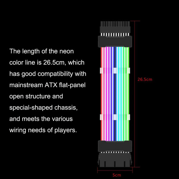 24pin Motherboard Power Supply Light Wire White 5V ARGB Neon Color Line