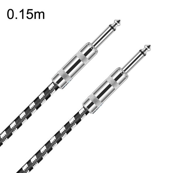 0.15m 2 Straight Head 6.35mm Guitar Cable Oxygen-Free Copper Core TS Large Two-core Cable