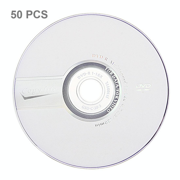 12cm Blank DVD-R, 4.7GB/120mins, Pack of 50