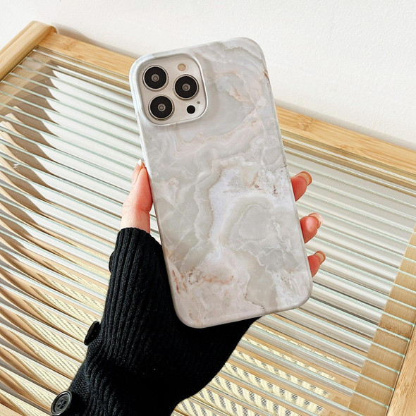 For iPhone 13 2 in 1 Detachable Marble Pattern Phone Case(Grey)