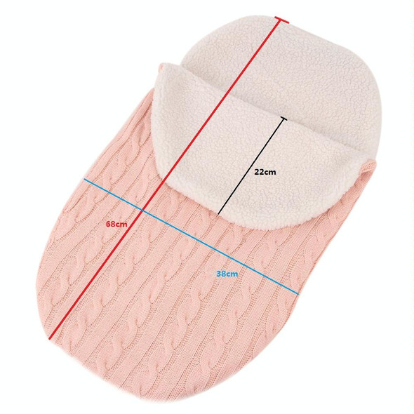 Thick Baby Swaddle Wrap Knit Envelope Sleeping Bag Newborn Infant Warm Bands Indoor Infant Stroller Sleeping Bag (Blue)