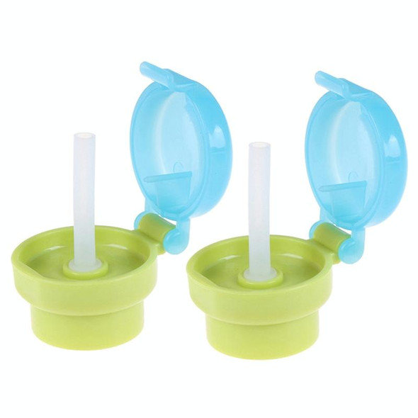 2pcs CJ07205 Baby Straw Lids Portable Drinking Straw Lids for Children(Green)