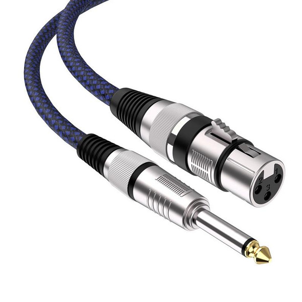 3m Blue and Black Net TRS 6.35mm Male To Caron Female Microphone XLR Balance Cable