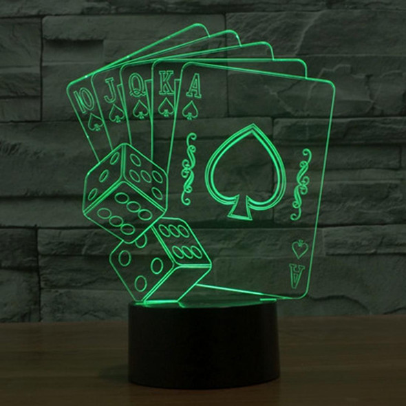 Poker Style 3D Touch Switch Control LED Light , 7 Color Discoloration Creative Visual Stereo Lamp Desk Lamp Night Light