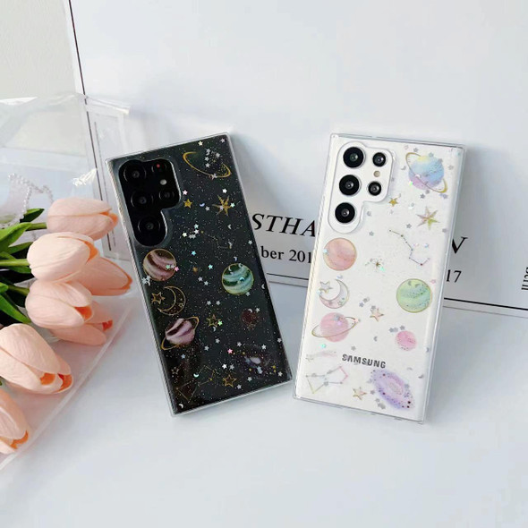 For Samsung Galaxy  A42 5G Cosmic Star Glitter Epoxy TPU Phone Case(Transparency)