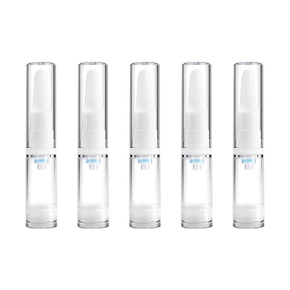 5 PCS Clear Empty Travel Portable Refillable Plastic Pump Bottle Containers, 5ml