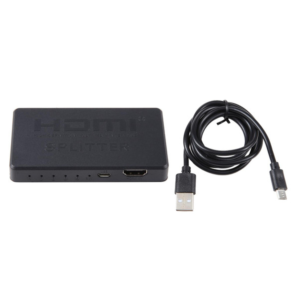 3D 4K HDMI Splitter Box, 1 Input x 4 Output, USB Power Supply(Black)