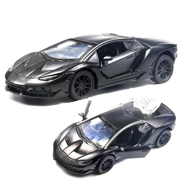 1:36 Three-door Open Alloy Sports Car Model Pull Back Car Boy Toy(Orchid  Black)