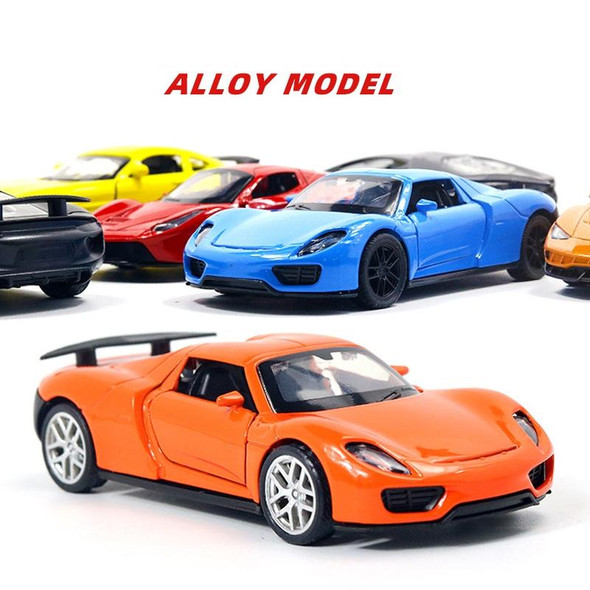 1:36 Three-door Open Alloy Sports Car Model Pull Back Car Boy Toy(Gem Blue)
