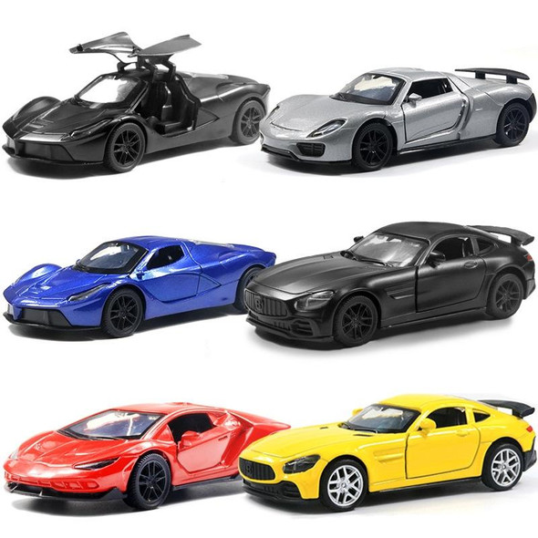 1:36 Three-door Open Alloy Sports Car Model Pull Back Car Boy Toy(Gem Blue)