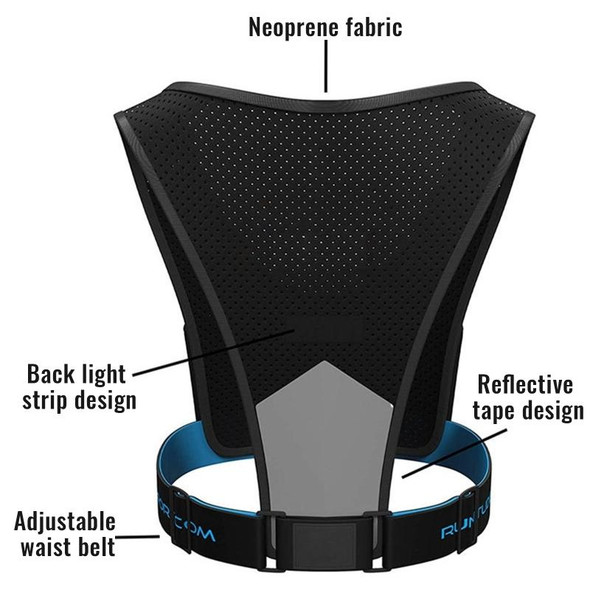 Night Reflective Running Chest Bag Vest Bag Phone Holder Free Size(Black)