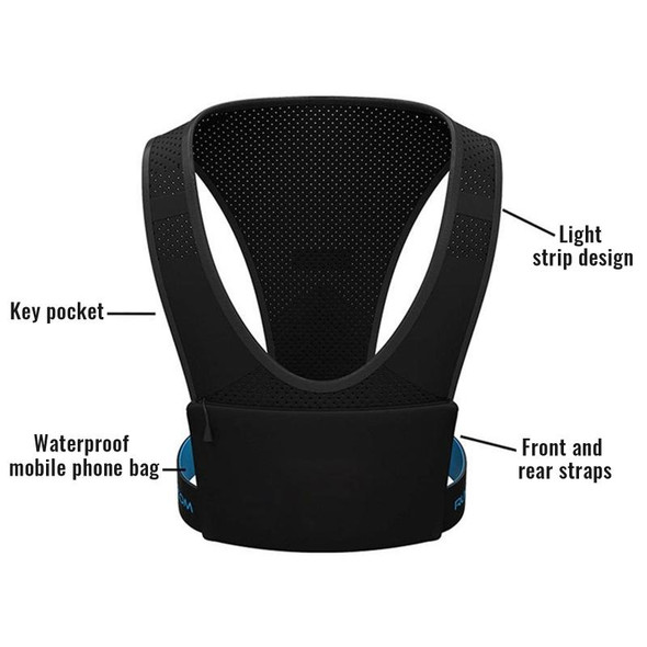 Night Reflective Running Chest Bag Vest Bag Phone Holder Free Size(Black)