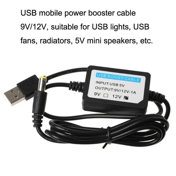 2pcs DC 5V to 12V USB Booster Line Mobile Power Cord