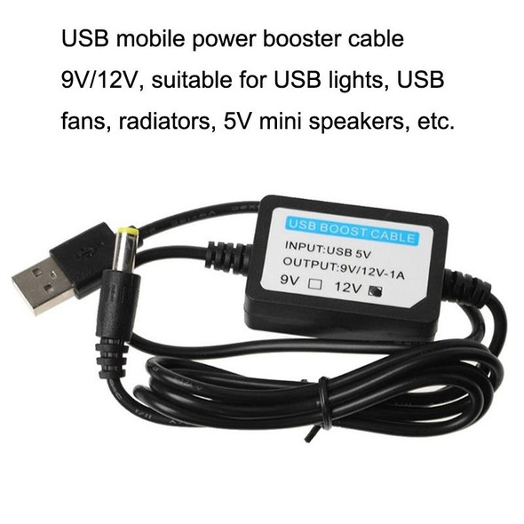 2pcs DC 5V to 9V USB Booster Line Mobile Power Cord