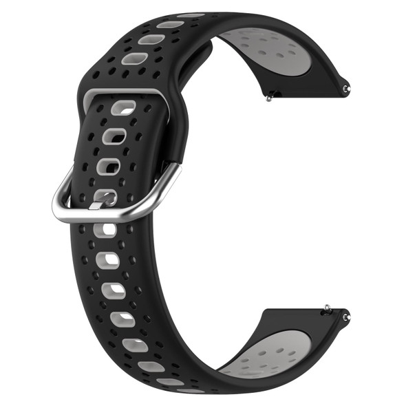 For Samsung  Galaxy Watch 4 Classic 42mm 20mm Breathable Two-Color Silicone Watch Band(Black+Grey)