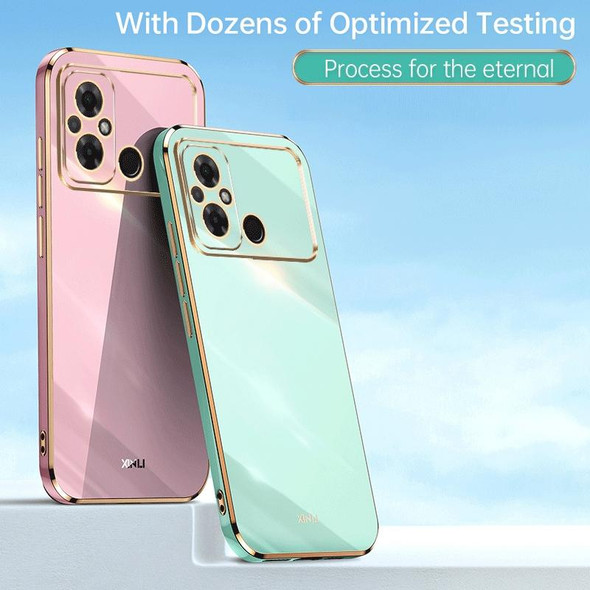 For Xiaomi Poco C55 4G XINLI Straight Edge 6D Electroplate TPU Phone Case(Mint Green)