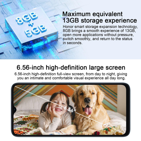 Honor Play 40 5G WDY-AN00, 8GB+128GB, China Version, Face ID & Side Fingerprint Identification, 5200mAh, 6.56 inch MagicOS 7.1 / Android 13 Qualcomm Snapdragon 480 Plus Octa Core up to 2.2GHz, Network: 5G, Not Support Google Play(Cyan)