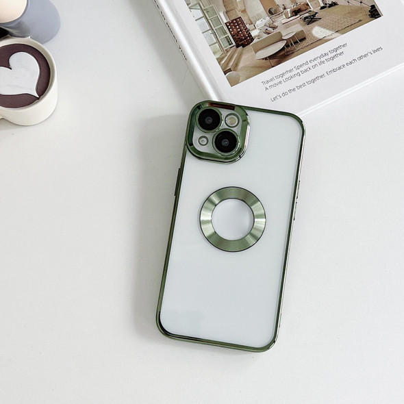 Electroplating CD Texture Transparent Case For iPhone 11(Dark Green)