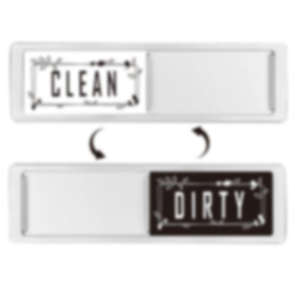 Dishwasher Magnet Clean Dirty Sign Double-Sided Refrigerator Magnet(Silver Leaf)