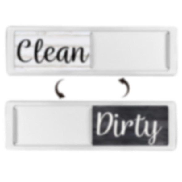 Dishwasher Magnet Clean Dirty Sign Double-Sided Refrigerator Magnet(Silver Wood Grain)