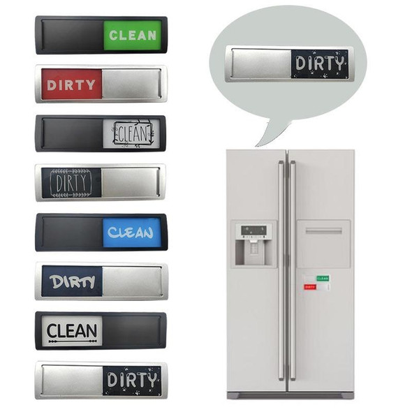 Dishwasher Magnet Clean Dirty Sign Double-Sided Refrigerator Magnet(Silver Gray White)