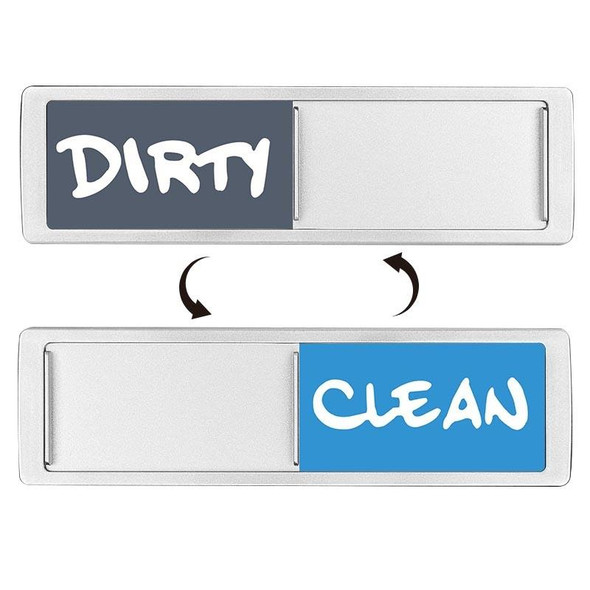 Dishwasher Magnet Clean Dirty Sign Double-Sided Refrigerator Magnet(Silver-Blue Gray)