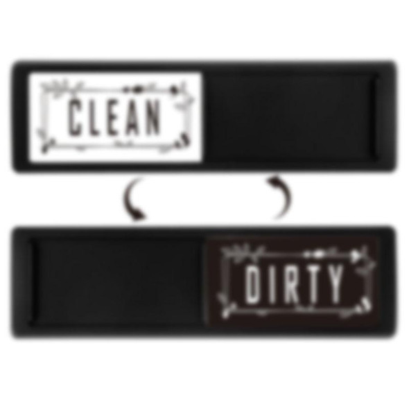 Dishwasher Magnet Clean Dirty Sign Double-Sided Refrigerator Magnet(Black Leaf)