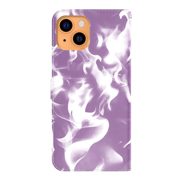 Cloud Fog Pattern Horizontal Flip Leatherette Case with Holder & Card Slot & Wallet - iPhone 13 mini(Purple)