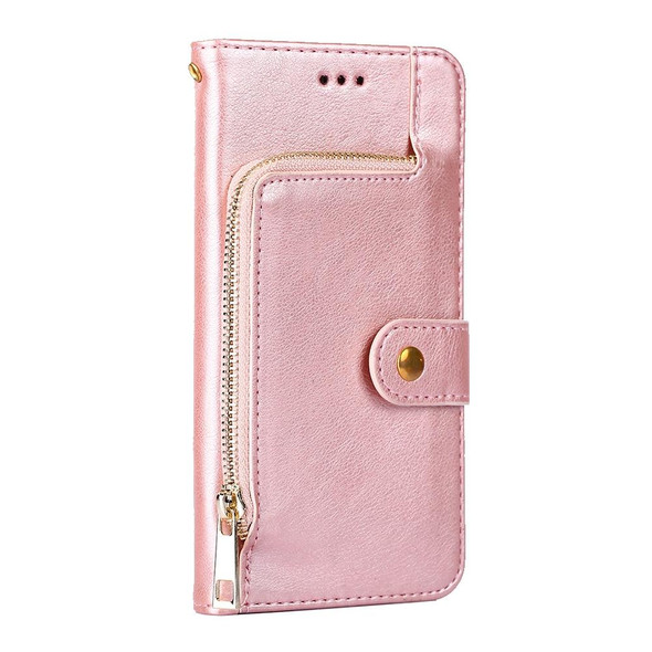 For ZTE Axon 40 Lite Zipper Bag Leather Phone Case(Rose Gold)