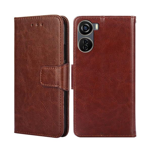 For ZTE Axon 40 Lite Crystal Texture Leather Phone Case(Brown)