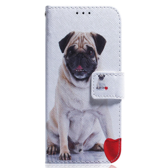 For Xiaomi Redmi 12 Coloured Drawing Flip Leather Phone Case(Pug)