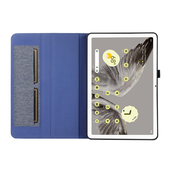 For Google Pixel Tablet Fabric Leatherette Tablet Case(Blue)