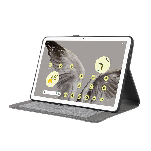 For Google Pixel Tablet Fabric Leatherette Tablet Case(Grey)