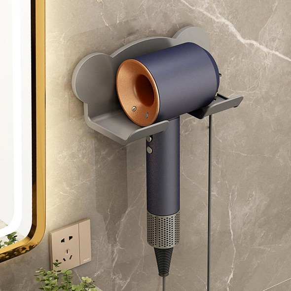 For Dyson Hair Dryer Wall-Mounted Holder Bathroom Shelf Storage Rack, Style:  Simple  Gray