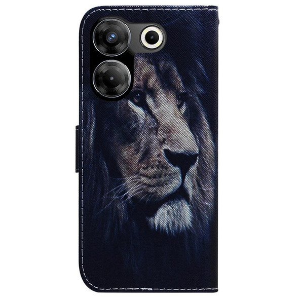 For Tecno Camon 20 Pro 4G / 20 Coloured Drawing Flip Leatherette Phone Case(Lion)