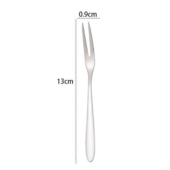 304 Stainless Steel Fruit Cake Fork Plating Titanium Tableware, Color: Stainless Steel Color