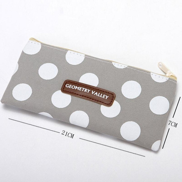 10pcs Simple Pencil Bag Canvas Student Stationery Bag Large Capacity Pencil Bag(Gray Bottom Dot)