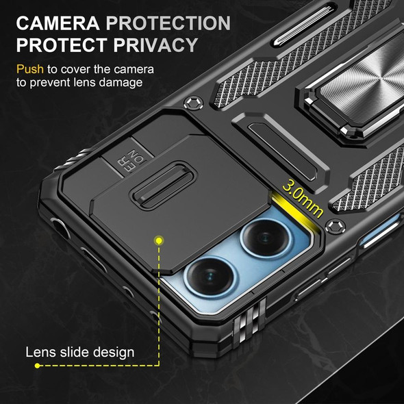 For Xiaomi Redmi Note 12 Pro 5G Global Armor PC + TPU Camera Shield Phone Case(Black)