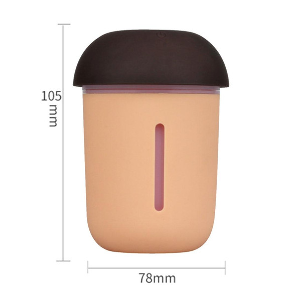 3 in 1 Multi-function USB Charge Mushroom Shape Electric Aroma Essential Ultrasonic Aromatherapy Cool Mist Humidifier with Extended USB Port(Coffee)