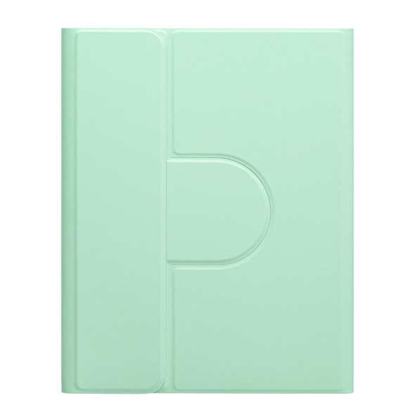 For iPad 10.2 2021 / Air 2019 Three-color Backlight White 360 Degree Rotatable Bluetooth Keyboard Leatherette Case(Mint Green)