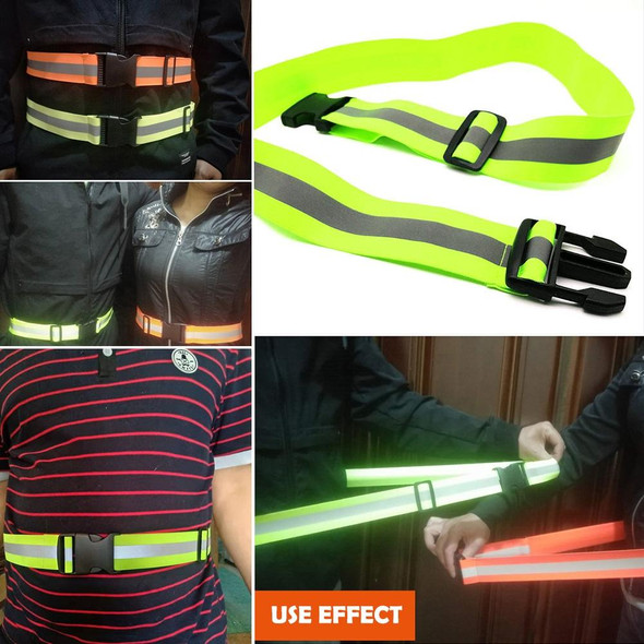 3 PCS Outdoor Adjustable Night Running And Cycling Reflective Waistband, Specification: 4cm Width(Green)