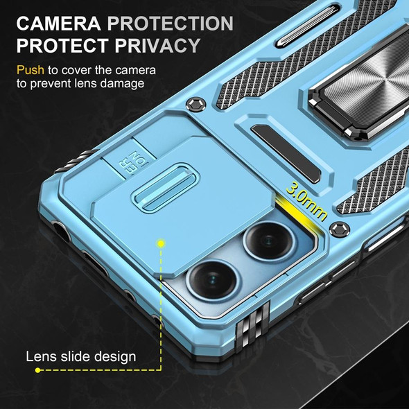 For Xiaomi Redmi Note 12 Pro 5G Global Armor PC + TPU Camera Shield Phone Case(Light Blue)