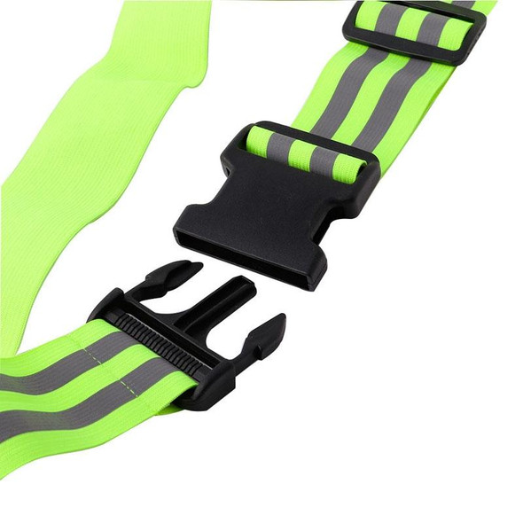 3 PCS Outdoor Adjustable Night Running And Cycling Reflective Waistband, Specification: 5cm Width(Green)