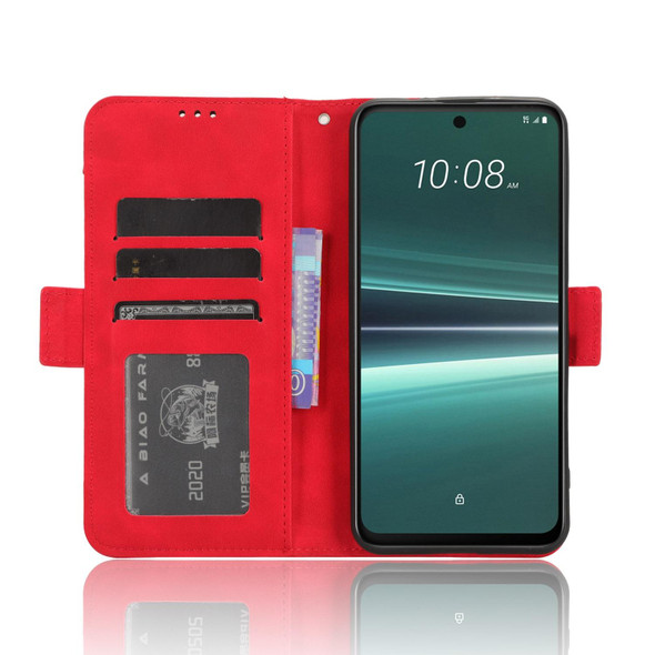 For HTC U23 / U23 Pro Skin Feel Calf Texture Card Slots Leatherette Phone Case(Red)