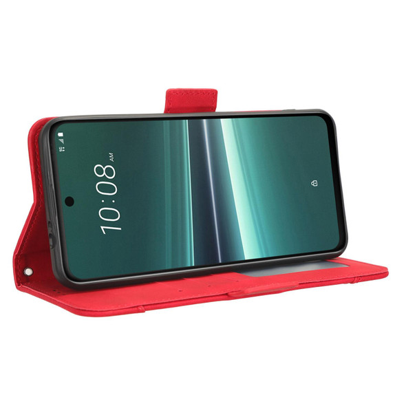 For HTC U23 / U23 Pro Skin Feel Calf Texture Card Slots Leatherette Phone Case(Red)